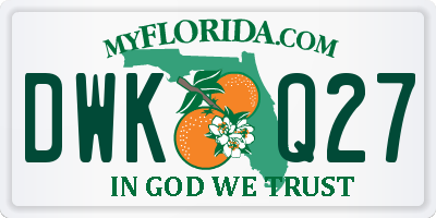 FL license plate DWKQ27