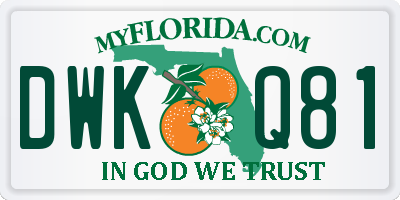 FL license plate DWKQ81