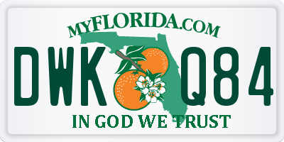 FL license plate DWKQ84