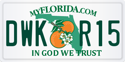 FL license plate DWKR15
