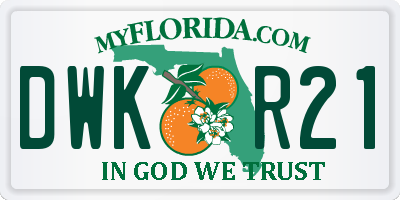 FL license plate DWKR21