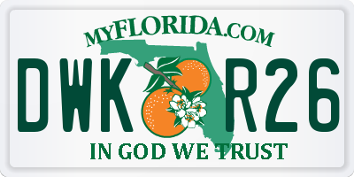FL license plate DWKR26