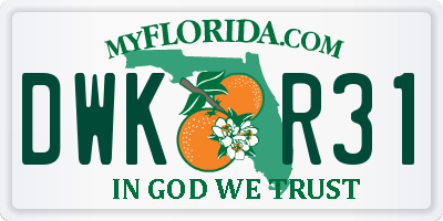 FL license plate DWKR31
