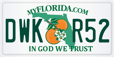 FL license plate DWKR52