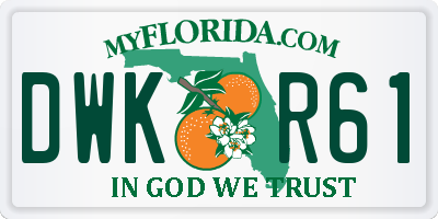 FL license plate DWKR61