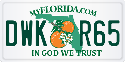 FL license plate DWKR65