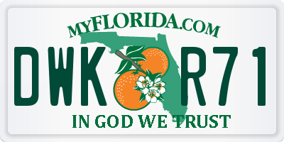 FL license plate DWKR71