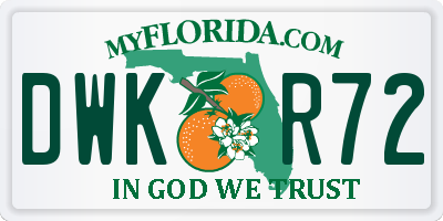 FL license plate DWKR72