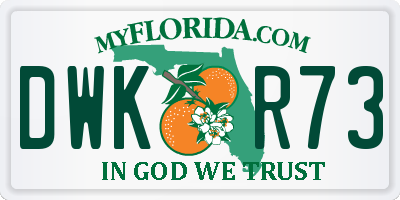 FL license plate DWKR73