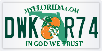 FL license plate DWKR74