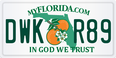 FL license plate DWKR89
