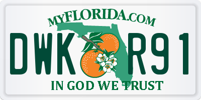 FL license plate DWKR91