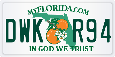 FL license plate DWKR94