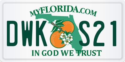 FL license plate DWKS21