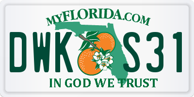 FL license plate DWKS31