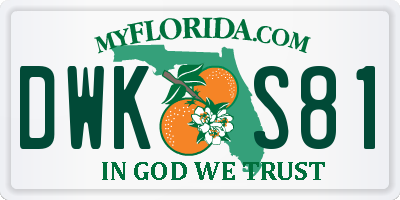 FL license plate DWKS81