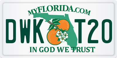 FL license plate DWKT20