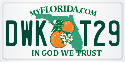 FL license plate DWKT29