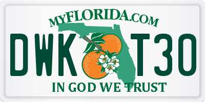 FL license plate DWKT30