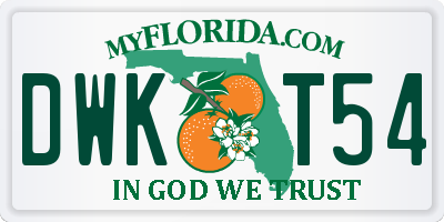 FL license plate DWKT54