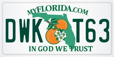 FL license plate DWKT63