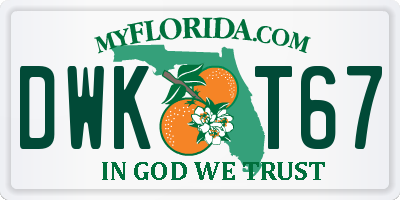 FL license plate DWKT67