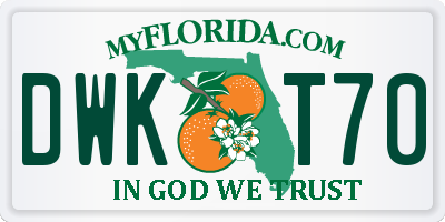 FL license plate DWKT70