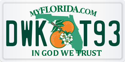 FL license plate DWKT93