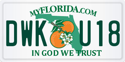 FL license plate DWKU18