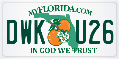 FL license plate DWKU26