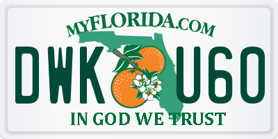 FL license plate DWKU60