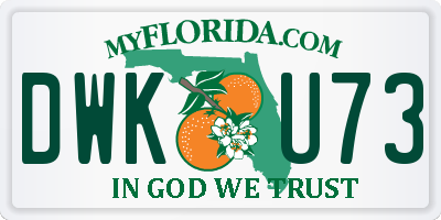 FL license plate DWKU73