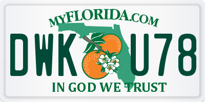 FL license plate DWKU78