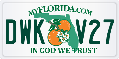 FL license plate DWKV27