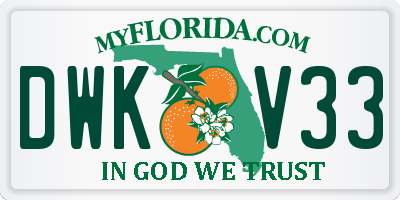 FL license plate DWKV33