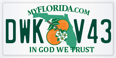 FL license plate DWKV43