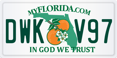 FL license plate DWKV97