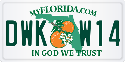 FL license plate DWKW14