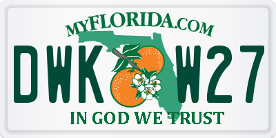 FL license plate DWKW27