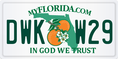 FL license plate DWKW29