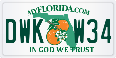 FL license plate DWKW34
