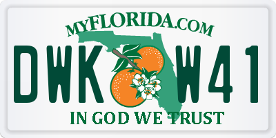 FL license plate DWKW41