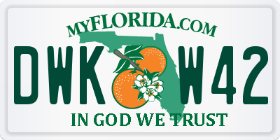 FL license plate DWKW42