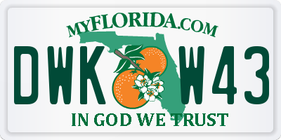 FL license plate DWKW43