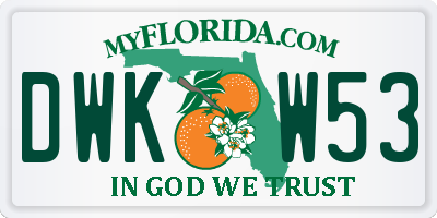 FL license plate DWKW53