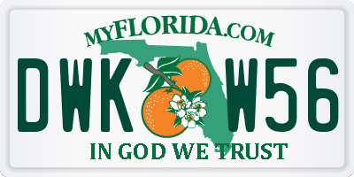 FL license plate DWKW56