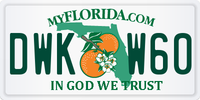 FL license plate DWKW60