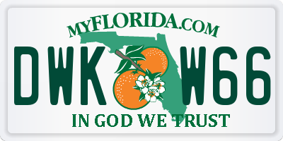 FL license plate DWKW66