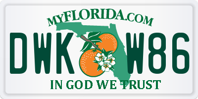 FL license plate DWKW86