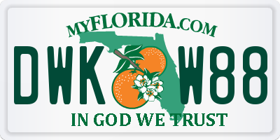 FL license plate DWKW88